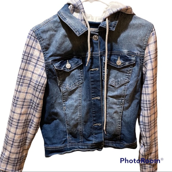 Wallflower Jackets & Blazers - Wallflower hoodie jean jacket
